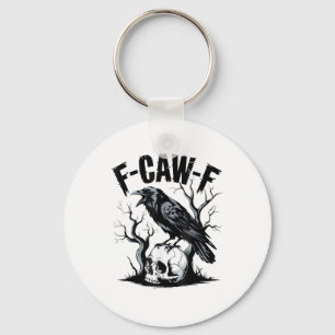Halloween F-Caw-F Vogel Kraai Vrouwen Mannen Retro Sleutelhanger