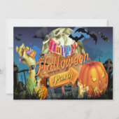 Halloween Fabulous Vector Art Party - Uitnodiging (Voorkant)