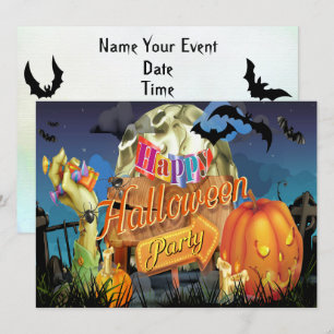 Halloween Fabulous Vector Art Party - Uitnodiging