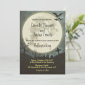 Halloween faire-part de mariage avec lune, cimetiè (Debout devant)