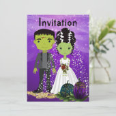 Halloween Faire-part de mariage avec mariée (Debout devant)