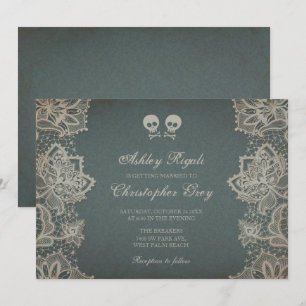 Halloween Faire-part de mariage - gris Vintage