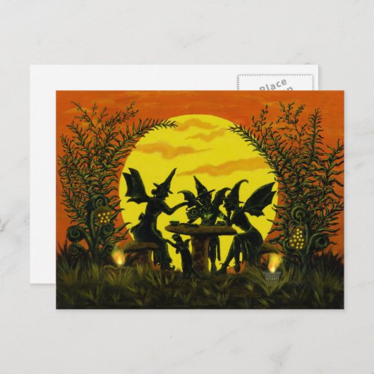 Halloween fairy heks briefkaart (Voorkant / Achterkant)