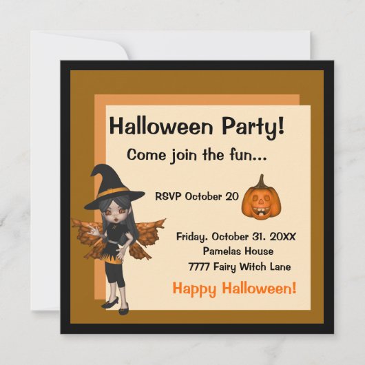 Halloween Fairy Invitation Kaart (Voorkant)