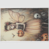  Halloween Fairy met pompoen en skelet Tissuepapier (Voorkant)