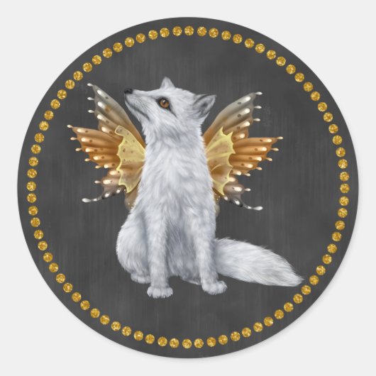 Halloween Fairy White Fox Sticker (Voorkant)