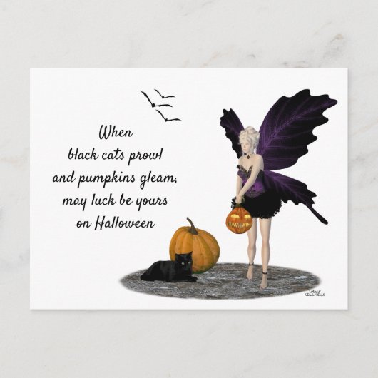 Halloween Fairy with Pumpkin Briefkaart (Voorkant)