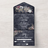 Halloween Fall bruiloft Floral Waterverf Snake All In One Uitnodiging (Binnen)