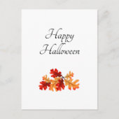 Halloween Fall Leaves Elegant Typografie Briefkaart (Voorkant)