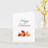Halloween Fall Leaves Elegant Typografie Kaart (Gele Bloem)