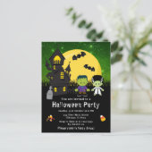 Halloween Fancy Dress Party Monsters Green Briefkaart (Staand voorkant)