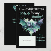 Halloween Fang-Tastic Teacher Carte Cadeau Titulai (Devant / Derrière)