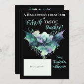 Halloween Fang-Tastic Teacher Gift Kaart Houder (Voorkant / Achterkant)