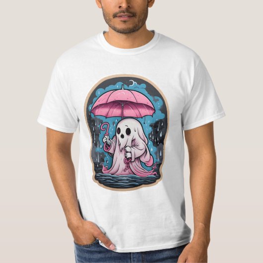 Halloween fantôme en parapluie - t-shirt 2023 (Devant)