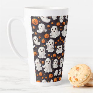 Halloween fantôme et Citrouille latte Mug