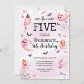 Halloween Fantôme Rose Invitation Anniversaire (Devant)