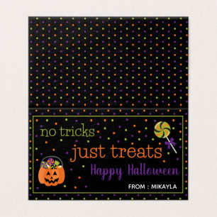Halloween Favor Bag Topper met Editable Name Visitekaartjes