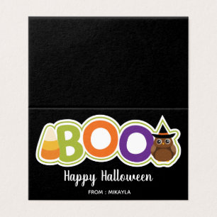 Halloween Favor Bag Topper met Editable Name Visitekaartjes