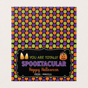 Halloween Favor Bag Topper met Editable Name Visitekaartjes