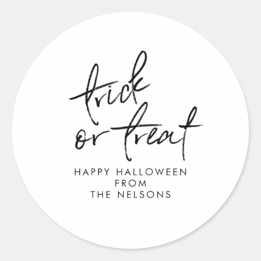 Halloween Favor Treat Labels Sticker Script Letter (Voorkant)