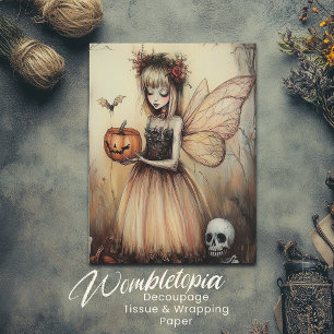 Halloween-fee met pompoen en skelet Feestdagenkaart
