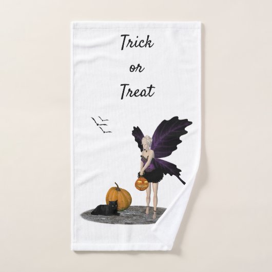 Halloween fee met pompoenen handdoek (Handdoek)