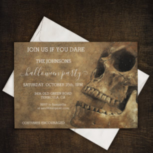 Halloween Feest Budget Vintage Schedel Kaart