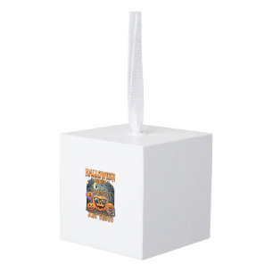 Halloween Feest Geen Tracks Alleen Treats Zonnebri Kubus Ornament