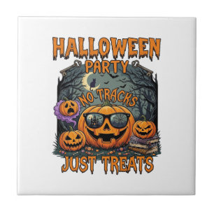 Halloween Feest Geen Tracks Alleen Treats Zonnebri Tegeltje