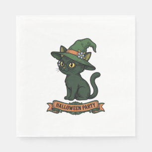Halloween Feest Kat Vintage Vector Ontwerp_1 Servet