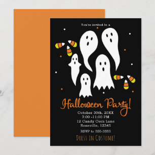 Halloween Feest Spoken en Snoepmais Zwart Oranje Kaart