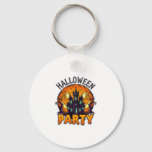 Halloween Feest Spoken Huis Pompoen Vleermuizen_1 Sleutelhanger