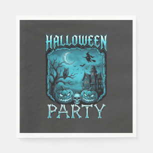 Halloween Feest Spoken Huis Pompoenen Schedel Heks Servet