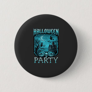 Halloween Feest Spokenhuis Pompoenen Schedel Heks Ronde Button 5,7 Cm