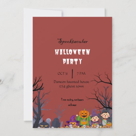 Halloween feest spookachtige geest kaart (Voorkant)