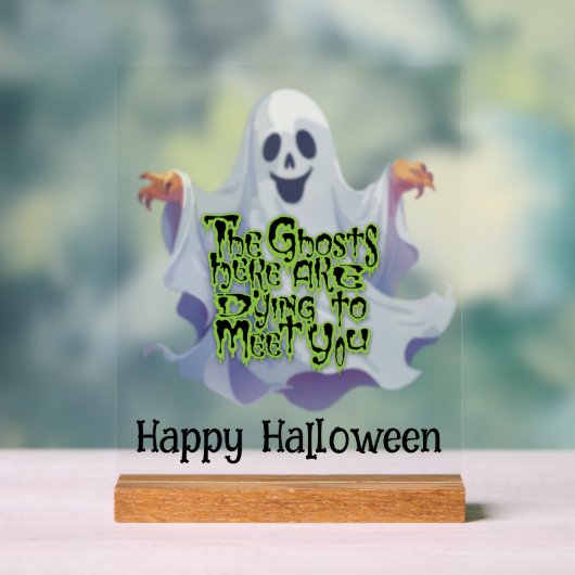 Halloween feest spookachtige groeten acryl bord (Neutraal)