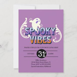 Halloween Feest Spookstemming Verjaardag Paars Kaart