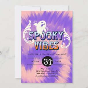 Halloween Feest Tie Dye Geest Griezelige Sfeer Kaart