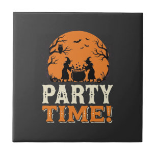 Halloween Feest Tijd Heks Ketel Ontwerp_1 Tegeltje