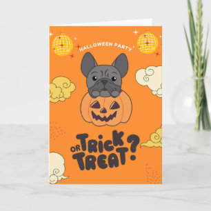 Halloween-feest Trick Or Treat Franse Bulldog Holi Feestdagen Kaart