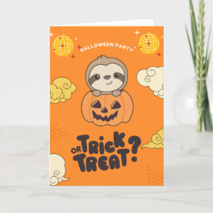 Halloween Feest Trick Or Treat Luiaard Pompoen Vak Feestdagen Kaart