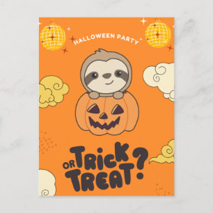 Halloween Feest Trick Or Treat Luiaard Pompoen Vak Feestdagenkaart