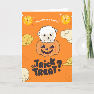 Halloween Feest Trick Or Treat Schaap Pompoen Vaka Feestdagen Kaart