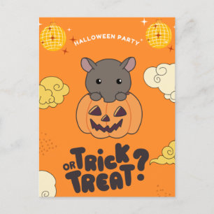Halloween Feest Trick Or Treat Tapier Pompoen Fees Feestdagenkaart
