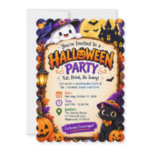 Halloween-feest uitnodiging – Griezelen & Kleurrij