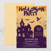 Halloween-feest uitnodiging – Spokenhuis (Voorkant / Achterkant)