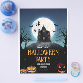 Halloween-feest uitnodiging, Spooky Night Hallowee Flyer (Enkel)
