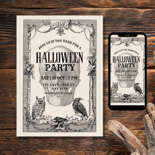 Halloween-feest uitnodiging, Vintage Halloween Kaart