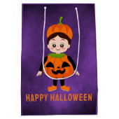 Halloween Feest voor Kinderen Pompoen Medium Cadeauzakje (Achterkant)