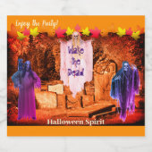  Halloween Feest 'Wake the Dead' Likeurfles Etiket (Enkel label)